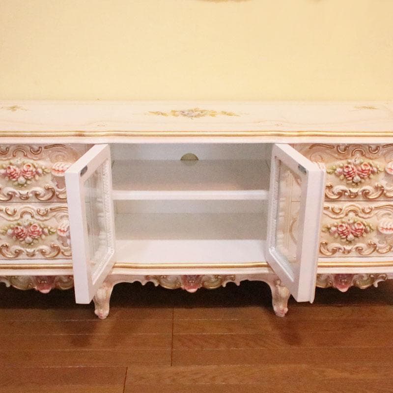 クイーンBee　ロココ テレビボード 140cm クラック仕上げ