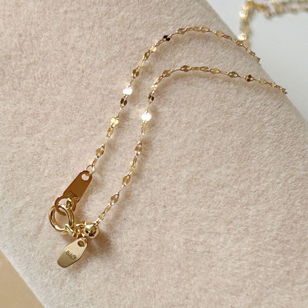 早いもの勝ち❣️新品 日本製 18金 きらきら ネックレス 60cm アジャスター