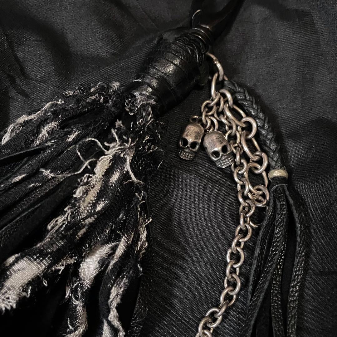 kmrii feather hook SKULL leather キーホルダー