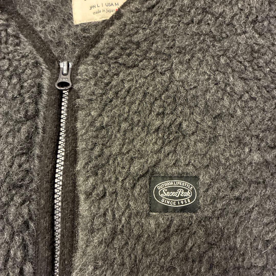 美品　 peak ウールボアハーフジップベスト グレー