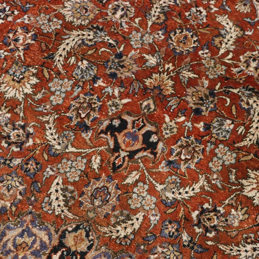 Y2361 中国シルク絨毯 シルク100% 手織り180段 大判276×182㎝