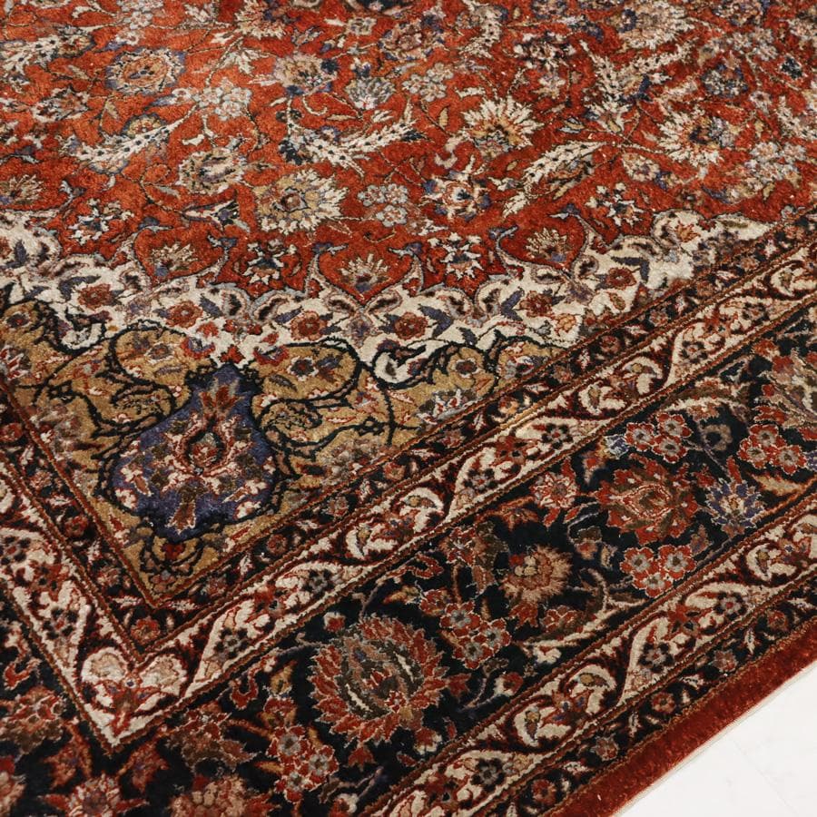 Y2361 中国シルク絨毯 シルク100% 手織り180段 大判276×182㎝