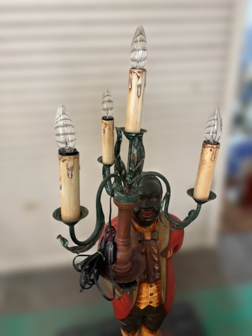 【極希少】 大型　19世紀様式　ブラックムーア　フロアランプ　スタチュー　動作◯