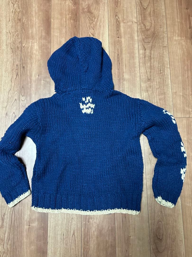 45rpmフード付き厚手ニットセーターウール