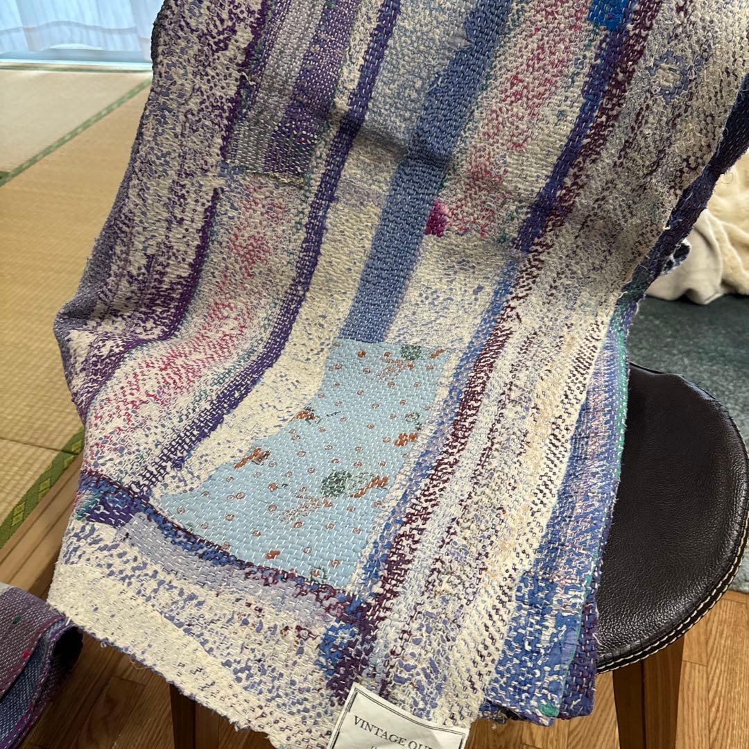 soshiwamiヴィンテージラリーキルト　カンタキルト インド製 青紫系