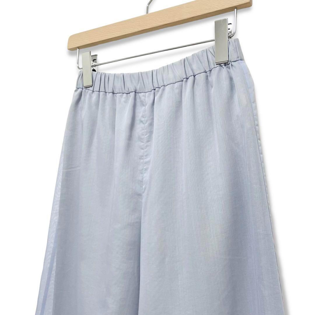 美品 FRAMeWORK シアーローンワイドイージーパンツ ゆったり ブルー