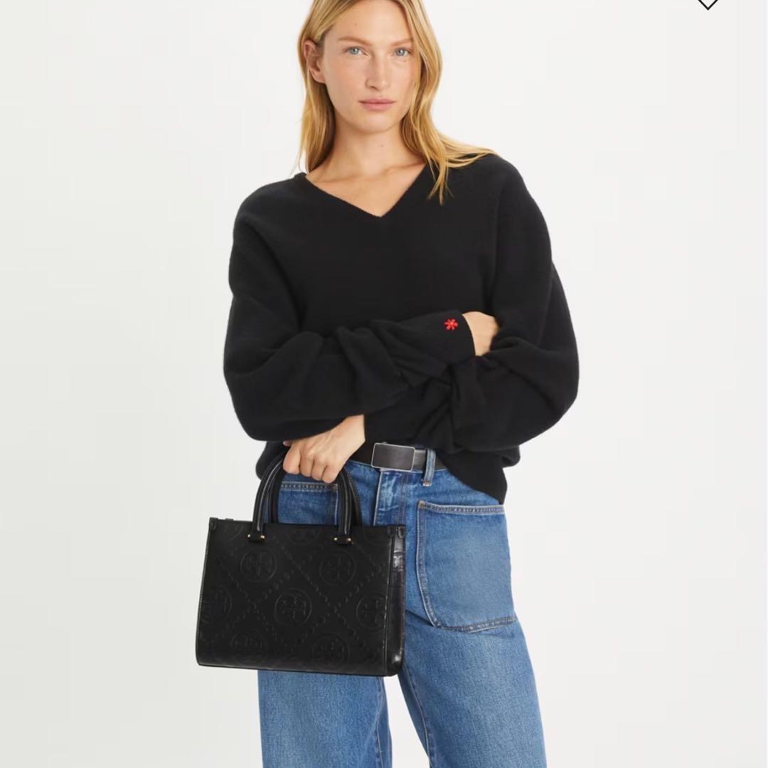 【新作入荷✨️】トリーバーチ Tモノグラム トップハンドル エンボストート