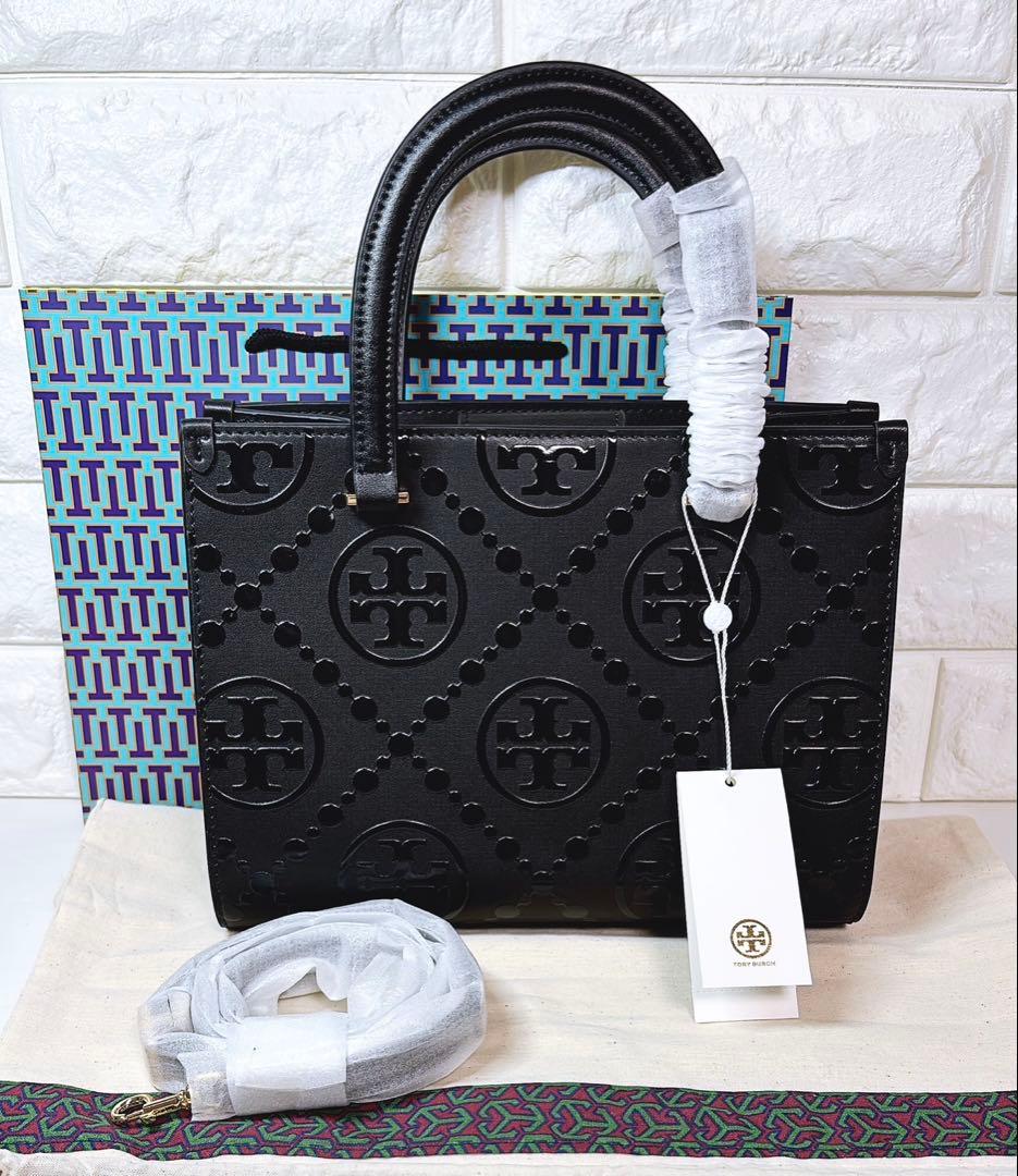 【新作入荷✨️】トリーバーチ Tモノグラム トップハンドル エンボストート