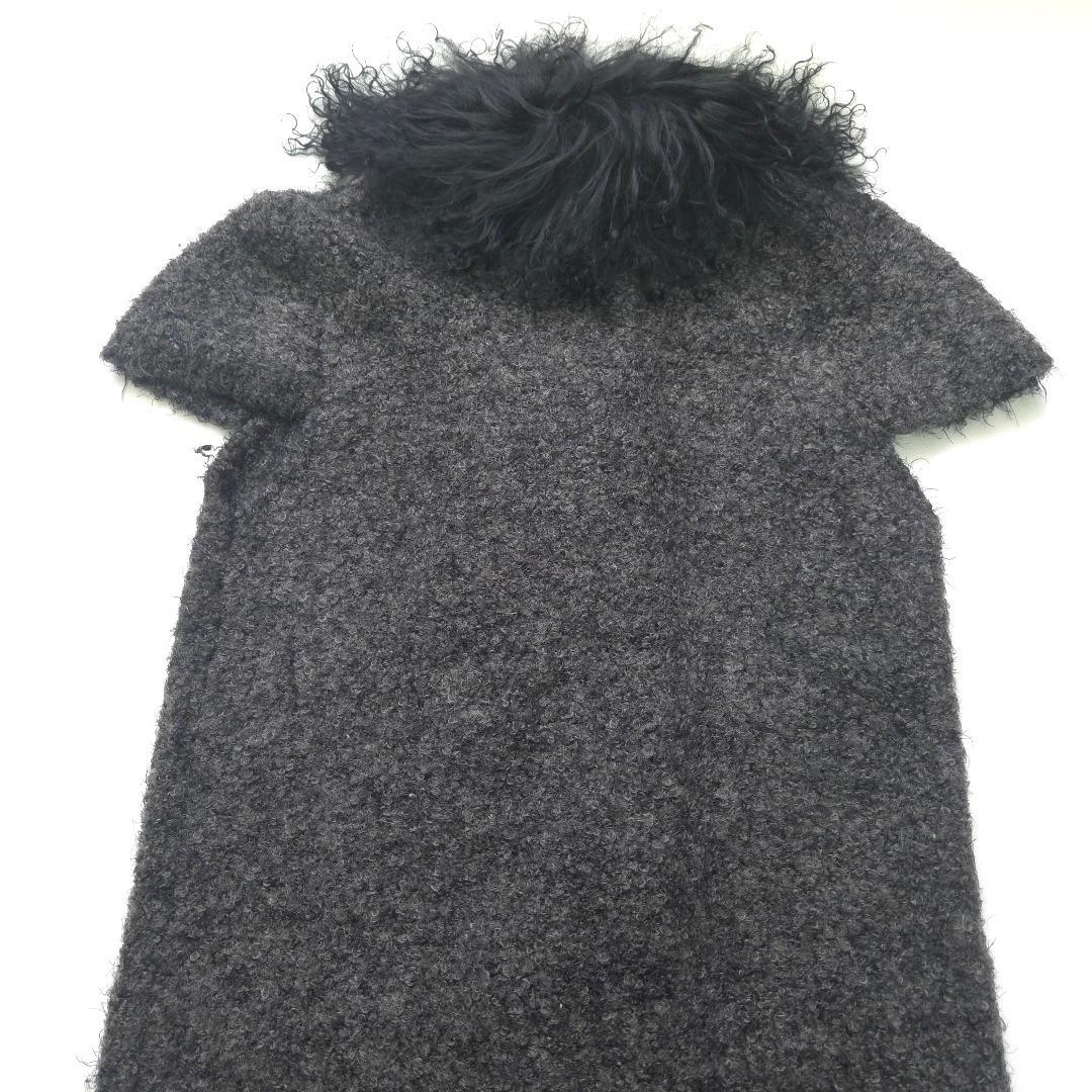 インゲボルグ　ラムファー　ロングベスト　ジレ　羽織　カーディガン　グレー　3　M