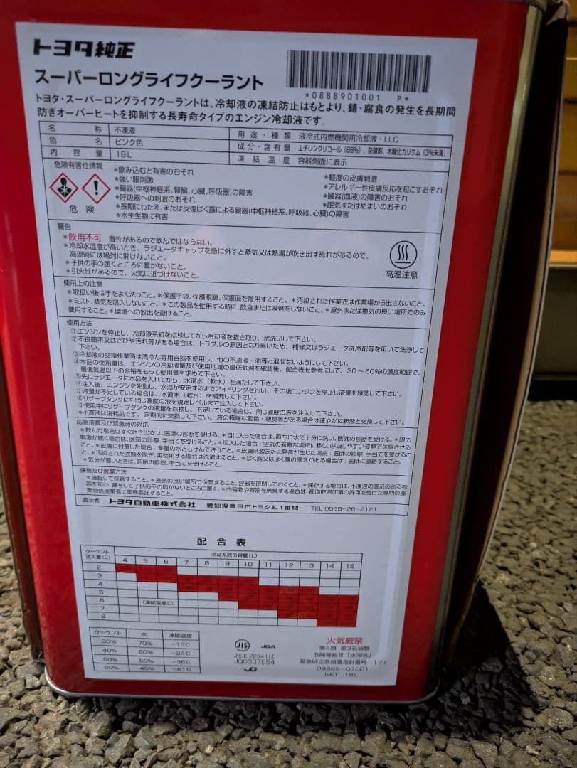トヨタ スーパーロングライフクーラント