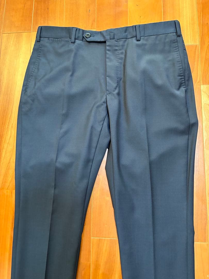 INCOTEX スラックス ポルトガル製 ネイビー 50 スリムテーパード