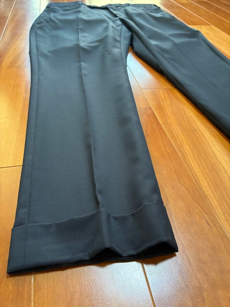 INCOTEX スラックス ポルトガル製 ネイビー 50 スリムテーパード