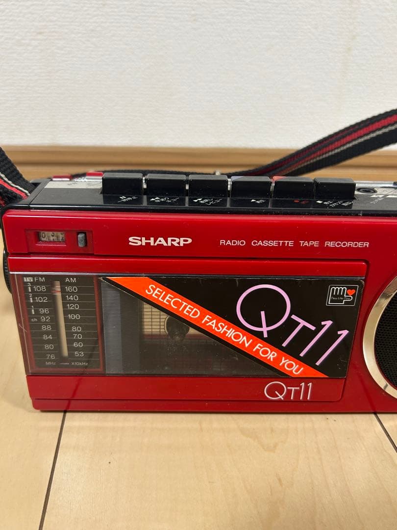 SHARP/シャープラジカセ QT-11R レトロ ラジオ モノラルカセット