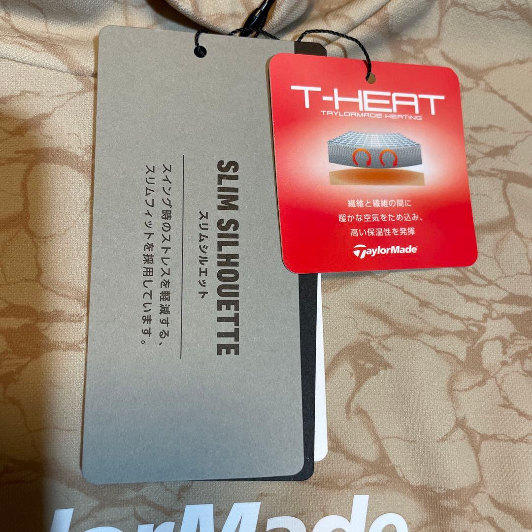 テーラーメイド　ゴルフウェア　モックネックシャツ　Oサイズ　ベージュ柄