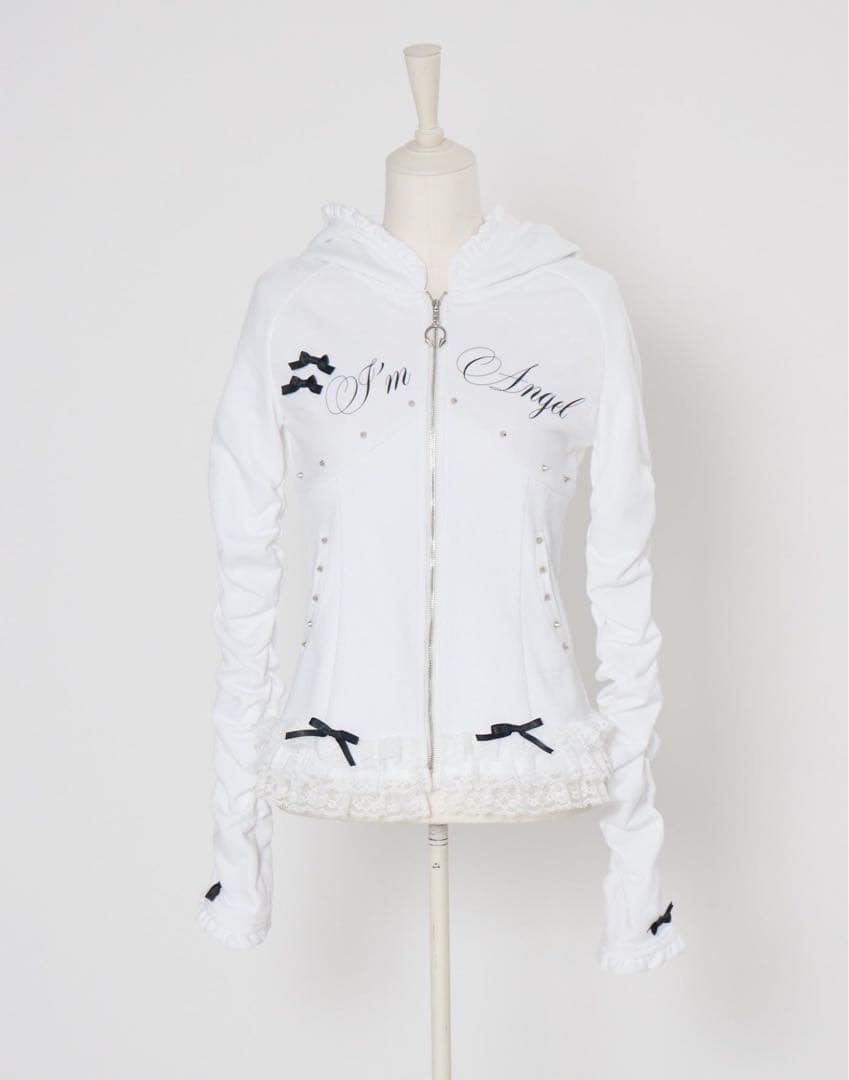 トップス avenchumu I'm Angel frill zip foodie