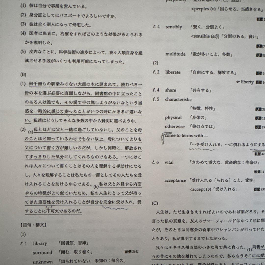 鉄緑会　高2英語　フルセット　英文法問題付き