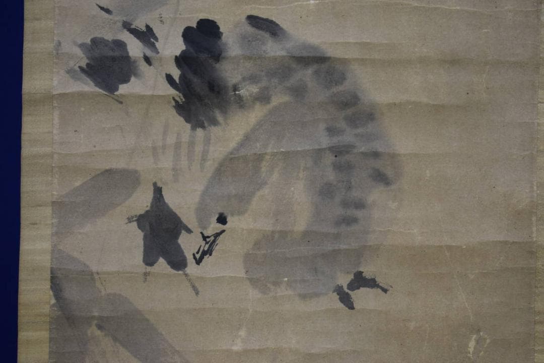 真作/紫野壁立/雁図/布袋屋掛軸HF-392