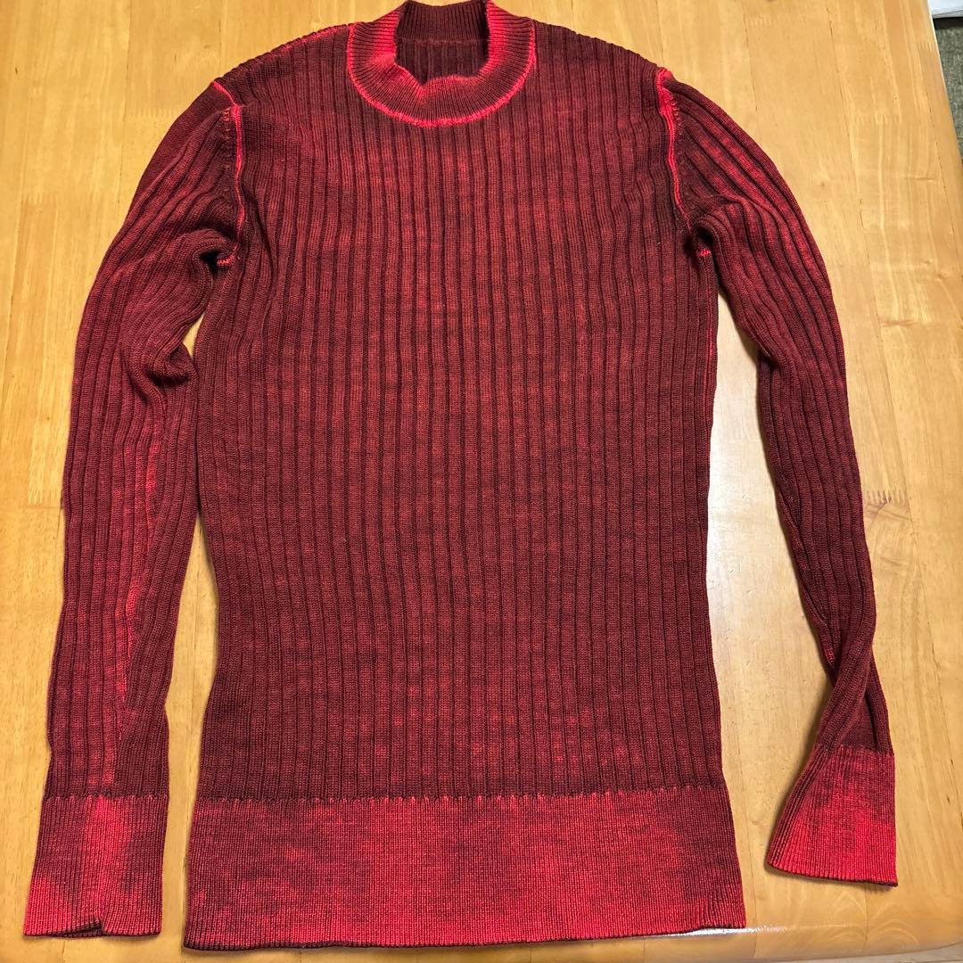 やまげさんも着用、DIESEL ディーゼル 赤ニット