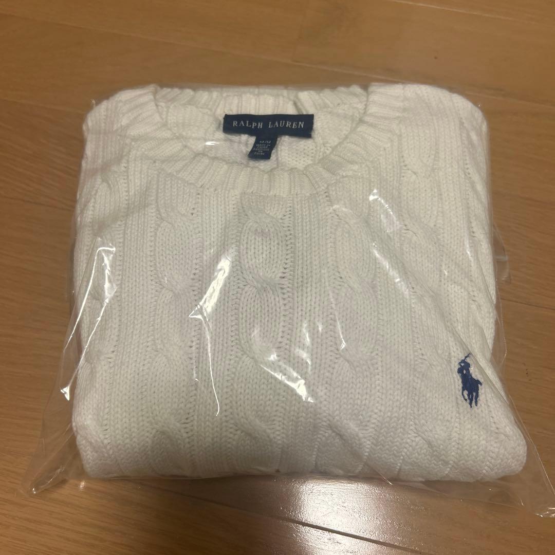 美品　Polo Ralph Lauren ホワイト　ケーブル編みセーター　M