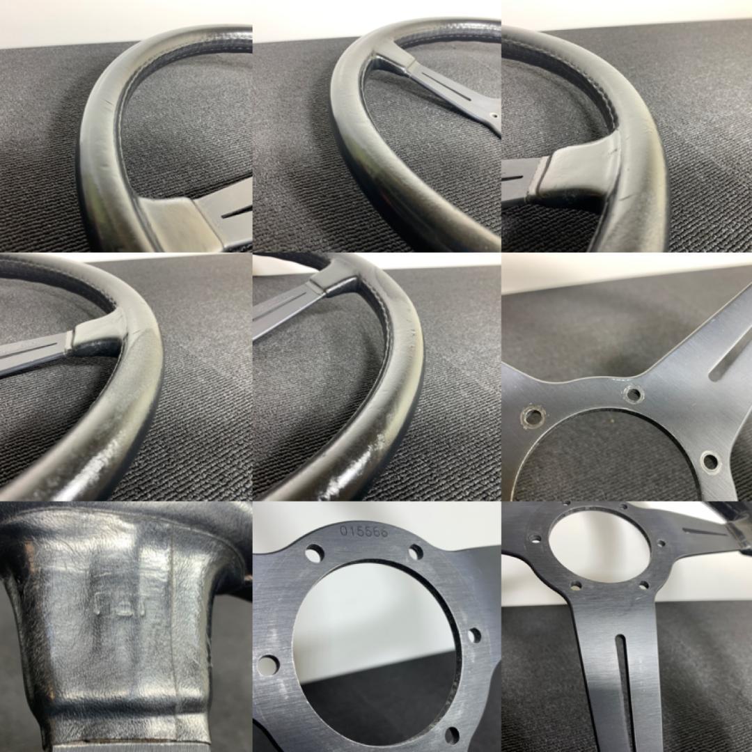 ナルディ クラシック ブラックスポーク レザー ホーンボタン＆新品ネジ6本付