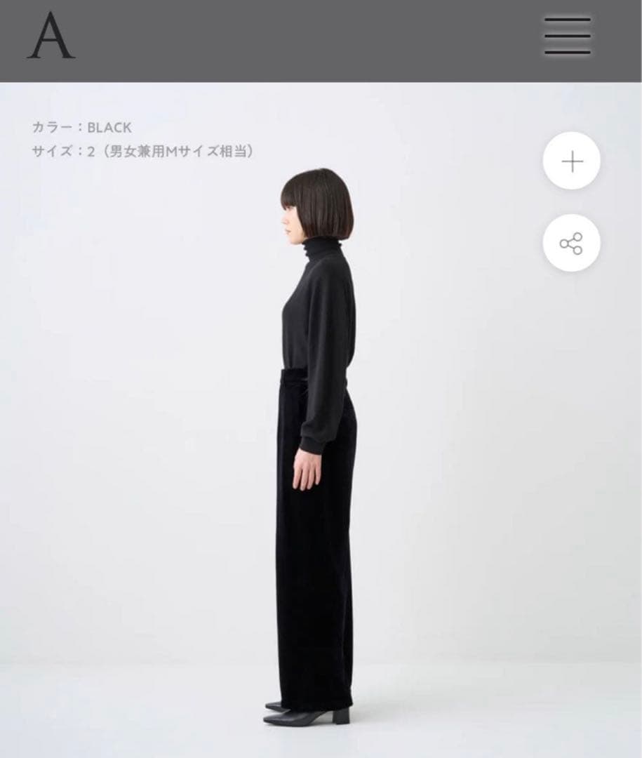 d*s様 【希少】ABYTS VELOUR SEMI WIDE PANTS 佐藤