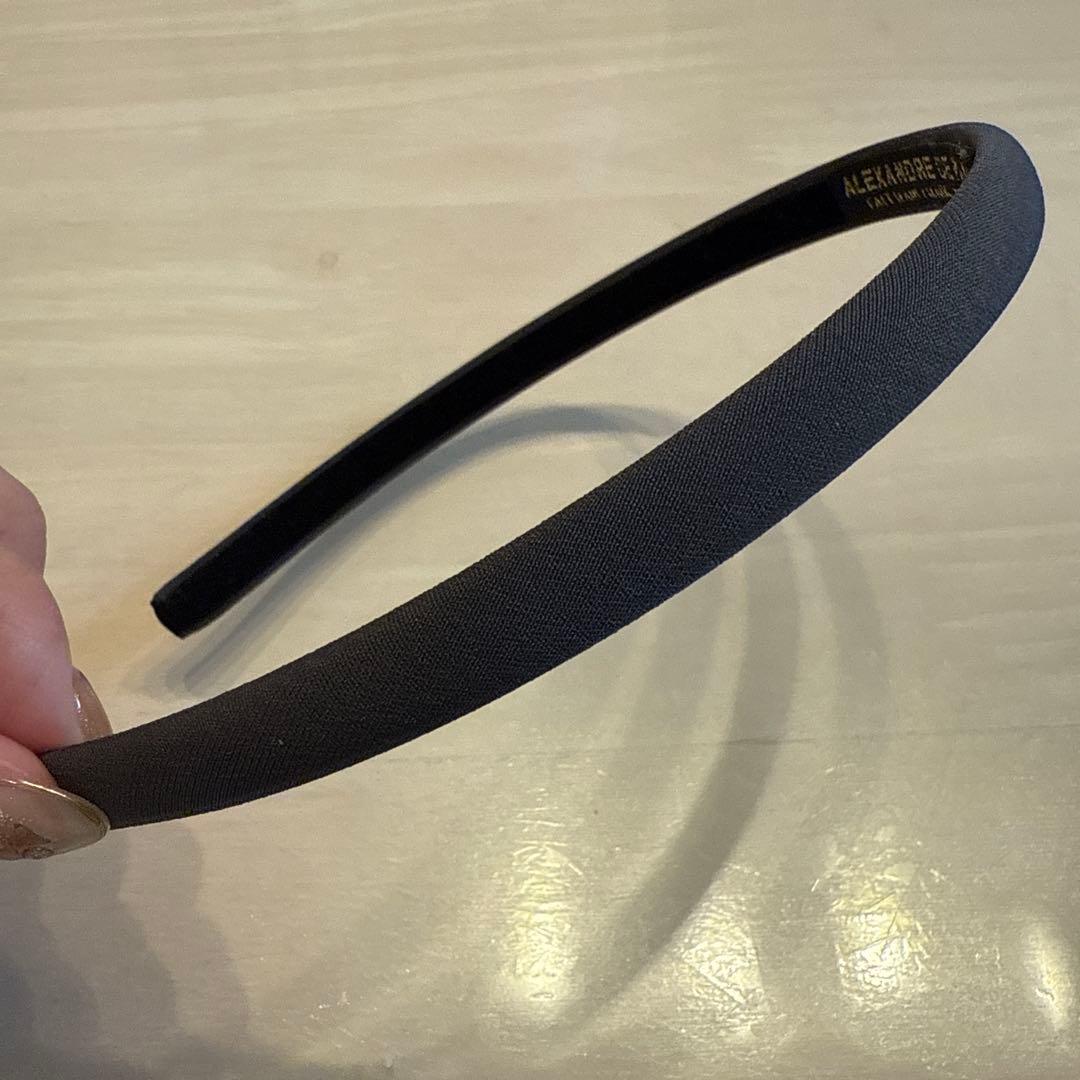 美品　アレクサンドルドゥパリ カチューシャ 10mm グレー　ヘアアクセサリー