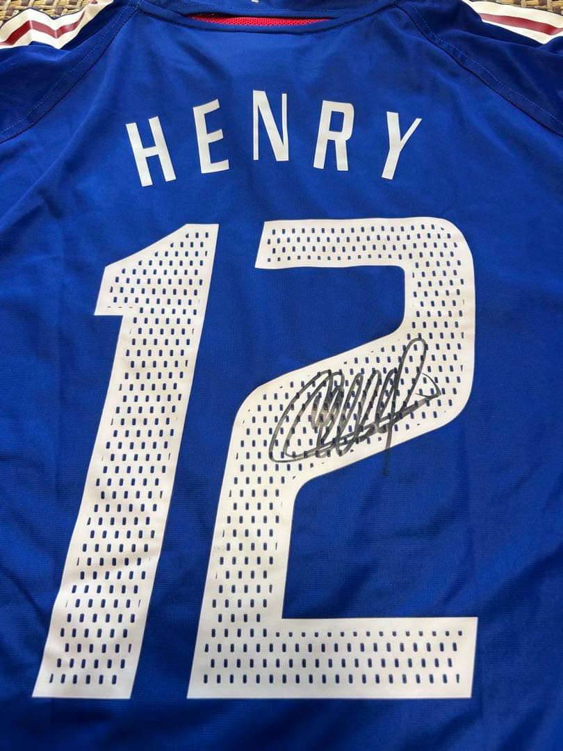 ティエリアンリ　サイン入りユニホーム　フランス代表　認証シール付き