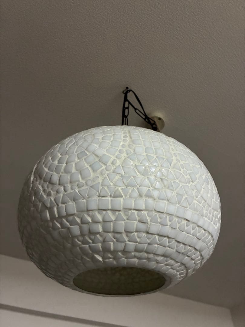 トルコランプ モザイクガラス ペンダントライト 白色