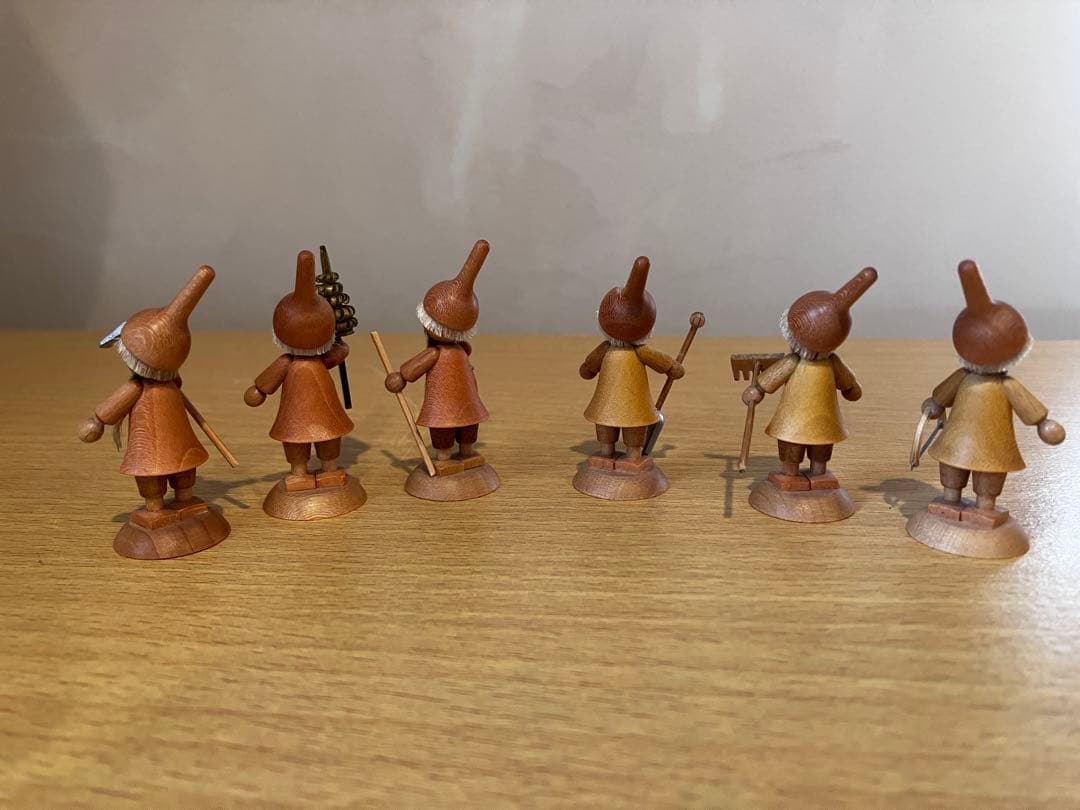 Flade Wiltner ドイツ製　木製ミニチュア人形 6体セット