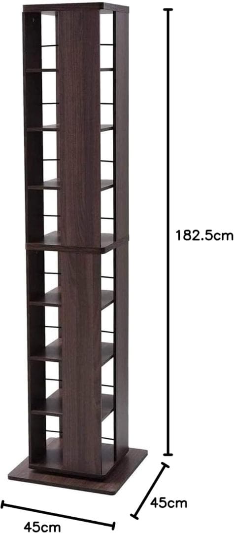 山善(YAMAZEN) 回転本棚 8段 ウォルナット DSRR-8(WL)