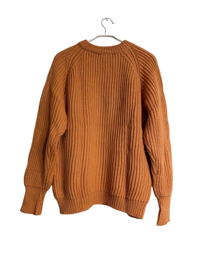 J.M. Atelson リブ編みオレンジニットセーター フランス製
