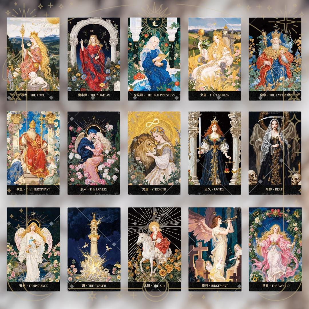 【正規品タロットカード】ロマンティック×中世×神秘の世界観のデッキ／ポータブル