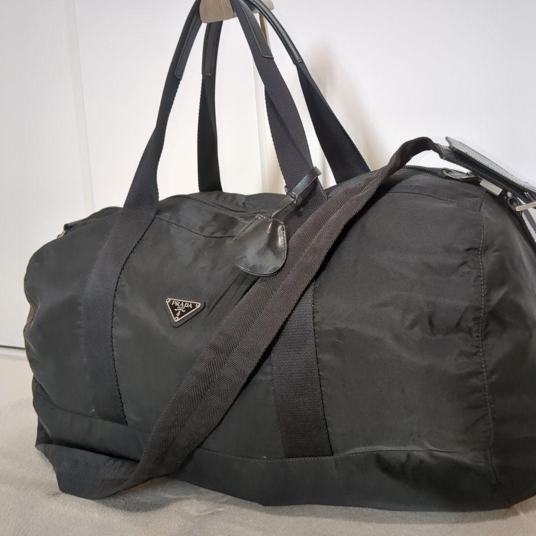 PRADA ボストンバッグ 2way ブラック 三角ロゴ テスートナイロン 鍵