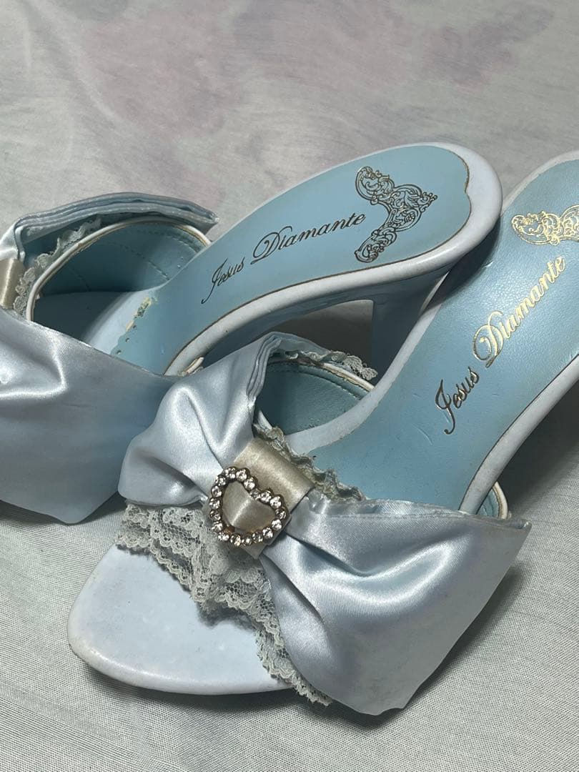 ジーザスディアマンテ 水色リボンミュール【中古品】