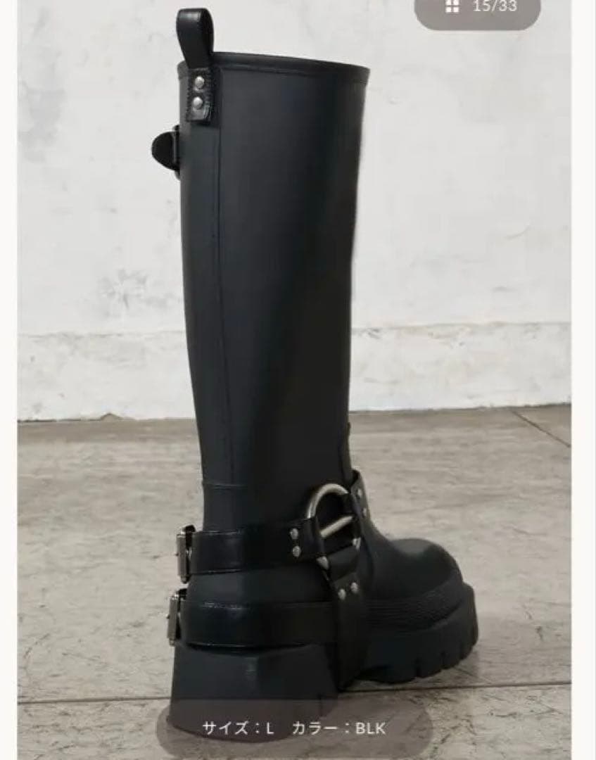 ダーリッチ　ブラック ハーネスラバーブーツ