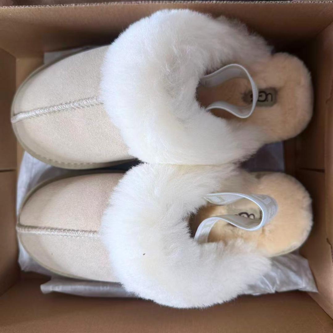 UGGファンケット レディース 厚底 ムートン サンダル グレー23.5cm