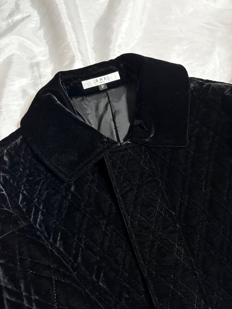 お値下げshetokyo シートーキョー 極美品 MA-1 ベルベットキルト 黒