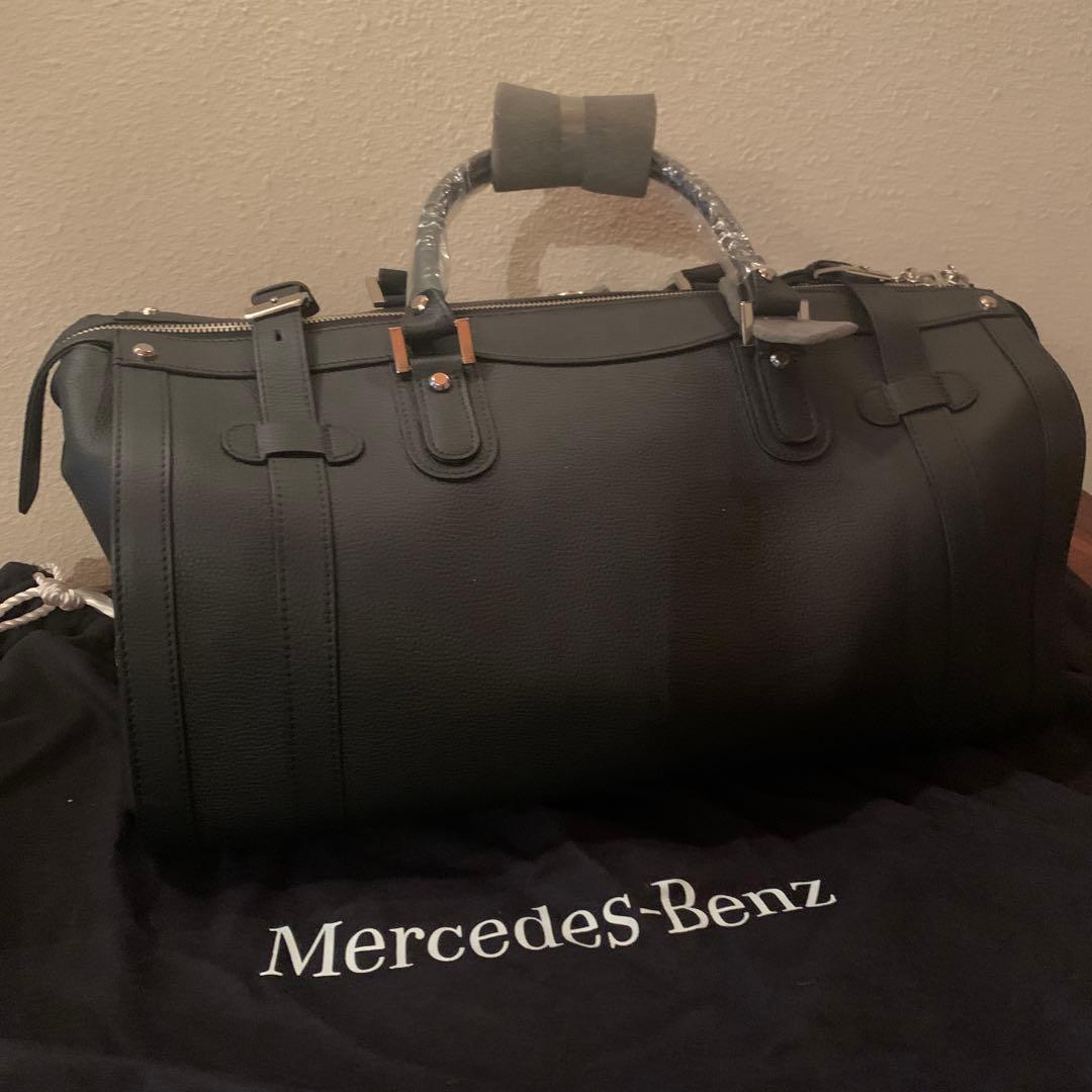 Mercedes-Benz GOLD PFEILレザーボストンバッグ ブラック