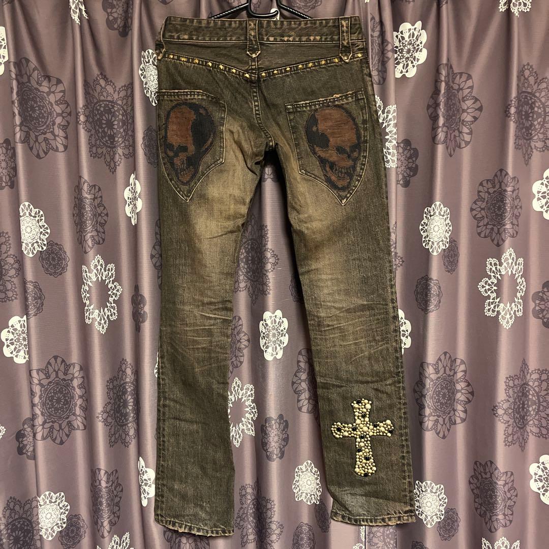 【希少】Veronica スカル デニム クロスパッチ付きLed Rechwe