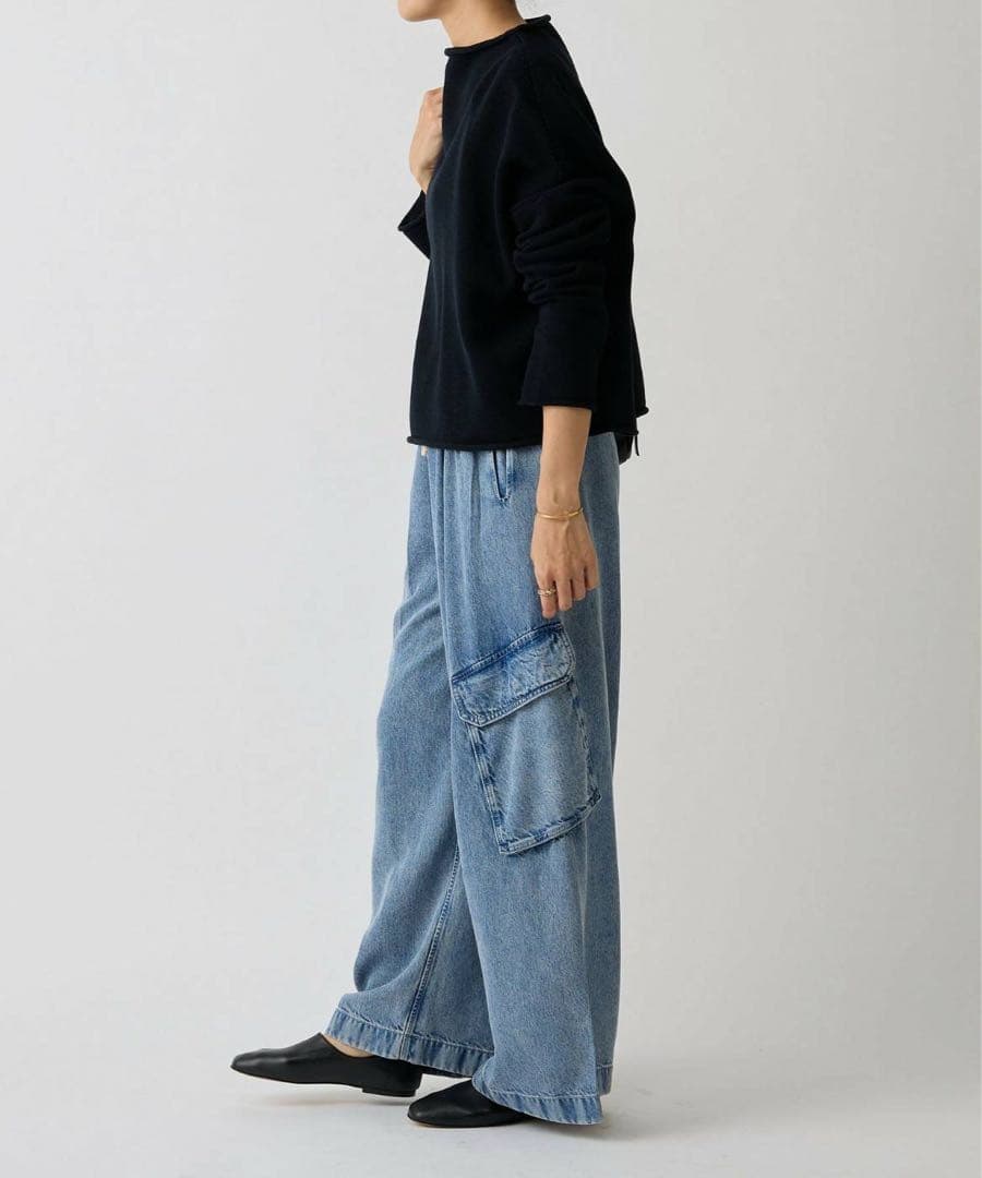 本日価格！リヨセルデニムカ－ゴパンツ(値札付き)