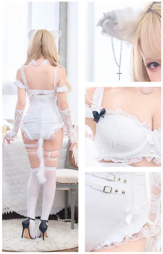 ラグジュアリーレザーキャッツボディスーツ コスプレ7点セット Malymoon