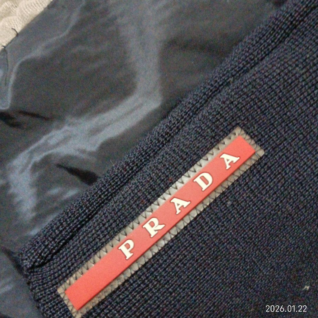美品　プラダ　ウール　リブ　ジップアップ　ジャンパー