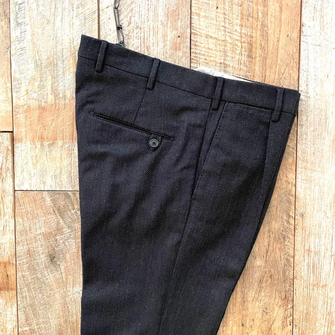 【美品】BERWICH piero テーパード ウール スラックス パンツ 46