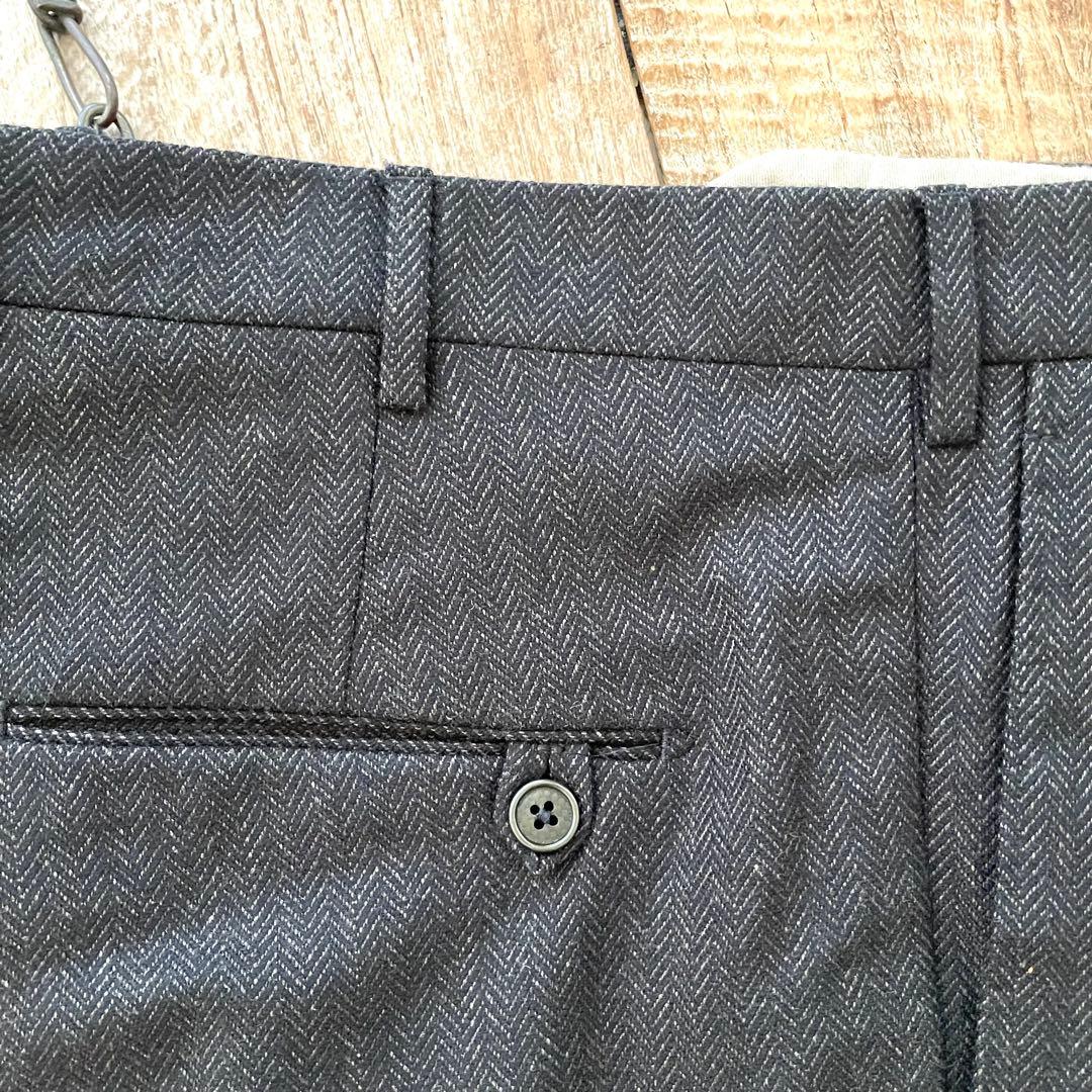 【美品】BERWICH piero テーパード ウール スラックス パンツ 46