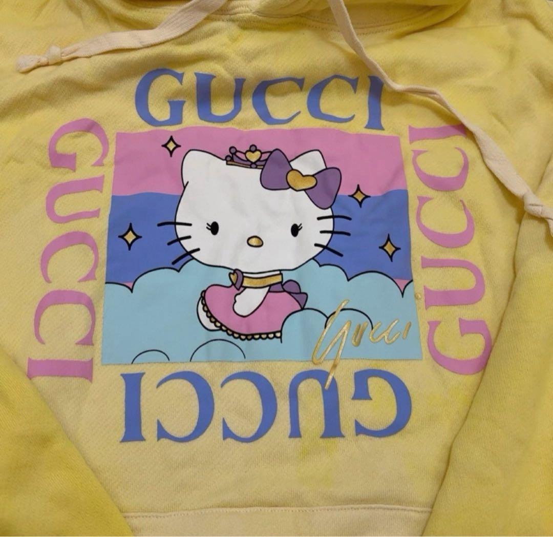 GUCCI x Hello Kittyパーカー アンティーク加工 厚手 L