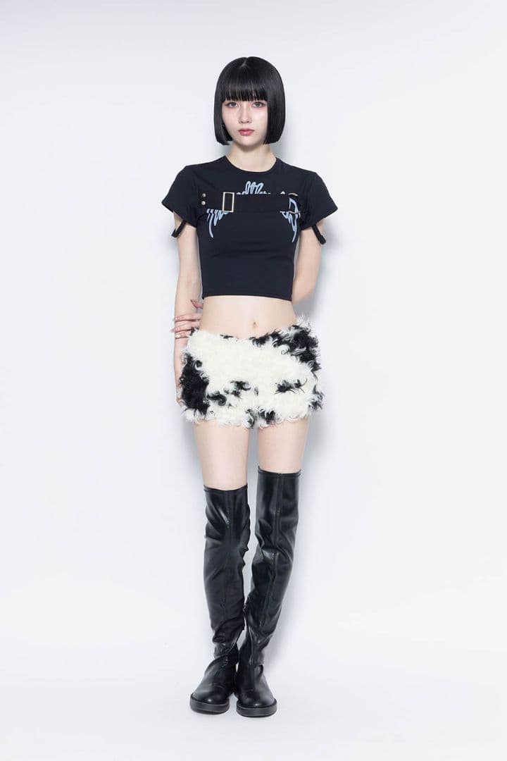 パンツ THEREDTHREAD S ring biker shorts cow