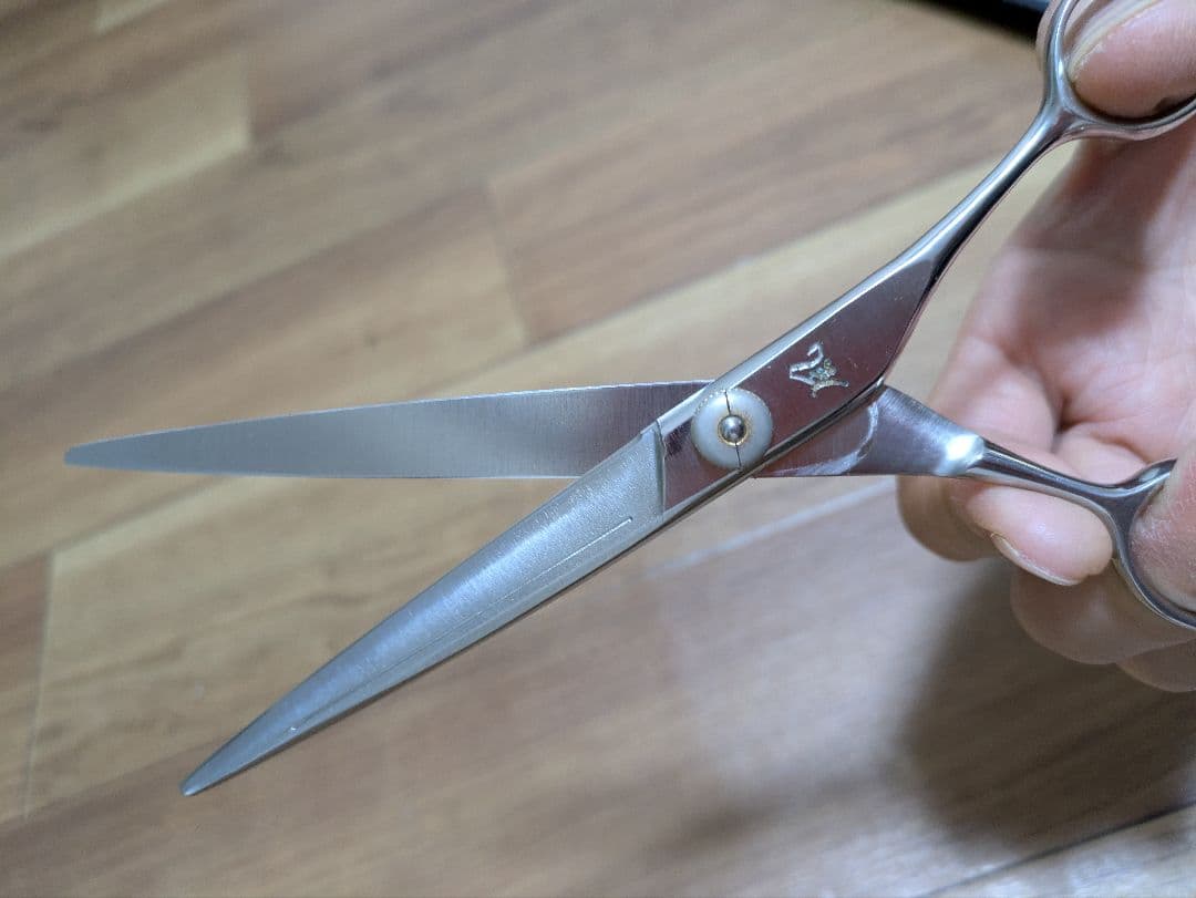 ステンレス製シザー 床屋の本格的散髪ハサミ レトロ 中古