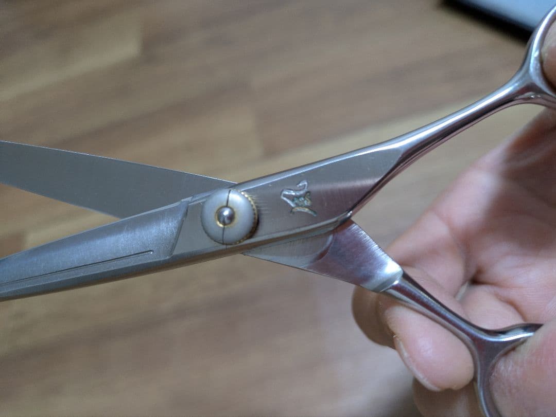 ステンレス製シザー 床屋の本格的散髪ハサミ レトロ 中古