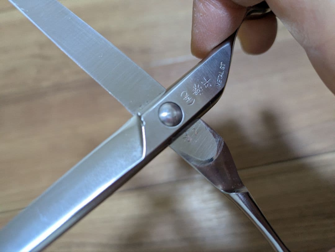 ステンレス製シザー 床屋の本格的散髪ハサミ レトロ 中古