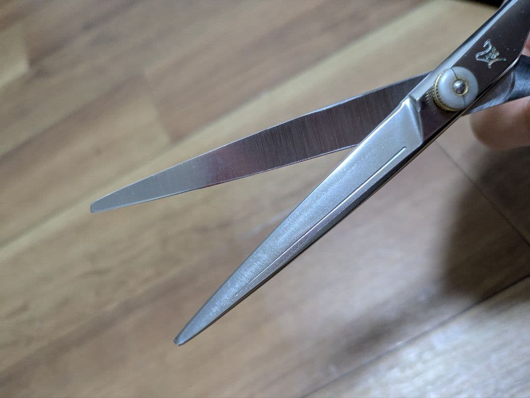 ステンレス製シザー 床屋の本格的散髪ハサミ レトロ 中古